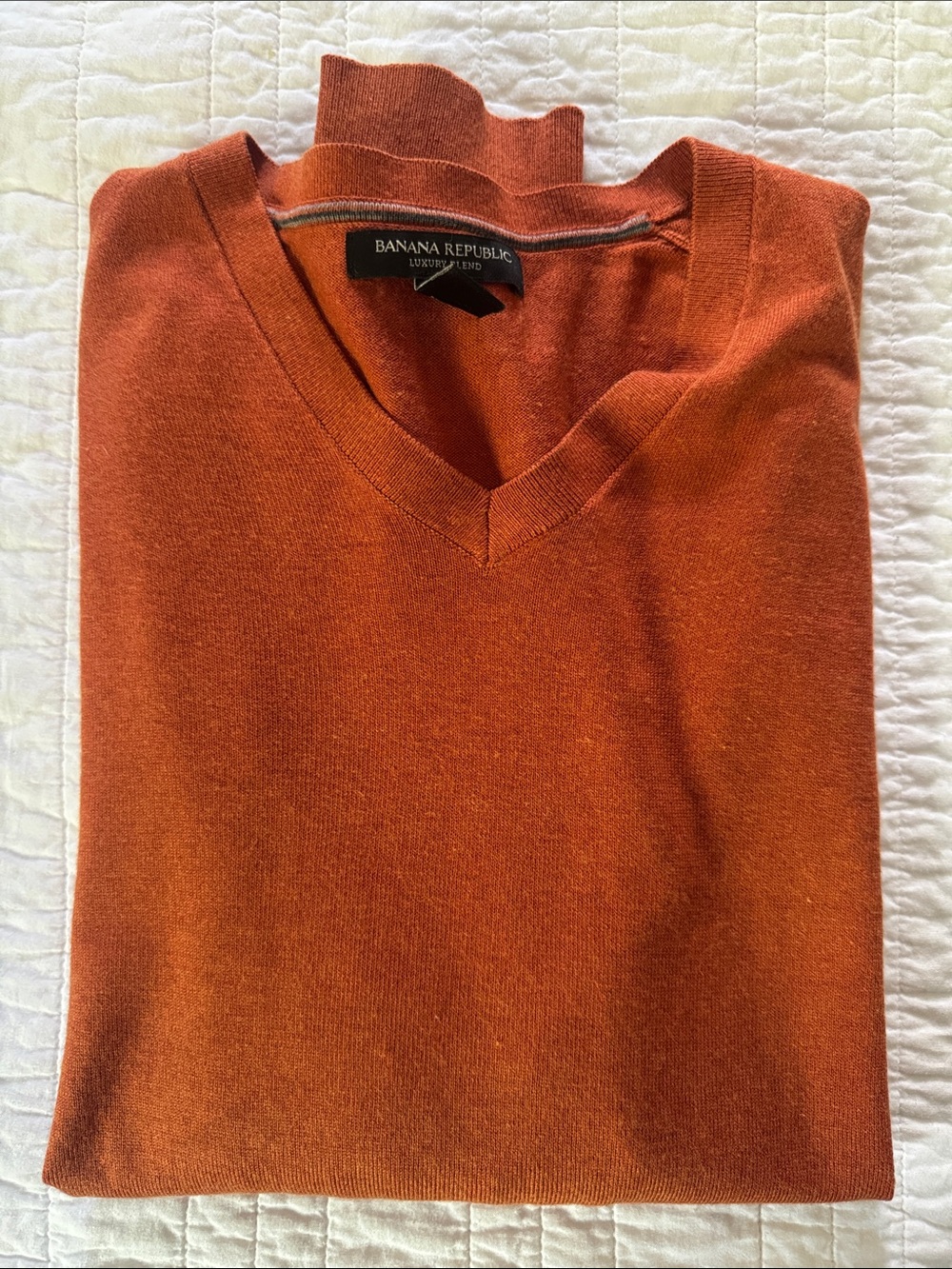 Banana Republic Orange Crewneck Luxury Blend Sweater